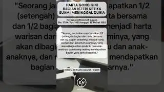 HARTA GONO GINI BAGIAN ISTERI KETIKA SUAMI MENINGGAL DUNIA #hartagonogini #hartawarisan