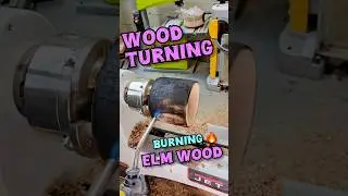 Wood Turning - Burning Elm Wood. #woodturning #woodworking #diy