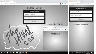 Captcha Generator and Matcher using PHP, HTML, CSS