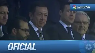 Mosaico de bienvenida a Peter Lim en el Valencia CF - Elche CF