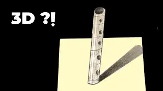 Relaxing 3D Flute Drawing ✏️ | Geometric ASMR Pencil Art