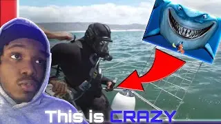 IshowSpeed goes shark diving in South Africa in 2026.