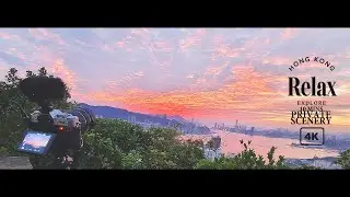 4k . Local Heritage(Red Cloud Sky) in mountain in Hong Kong - Devil's Peak . Nature