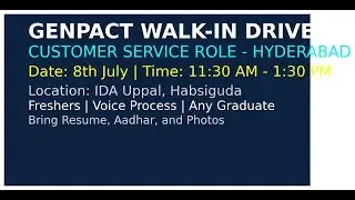 Genpact Walk-in Drive &ndash; Customer Service Role (Hyderabad)