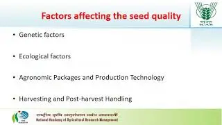 Principles and concepts of seed quality control