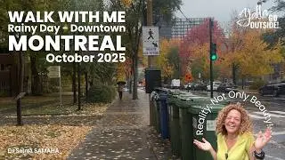 Walk With Me in a Rainy Downtown Montreal in October 2025  Non edited video