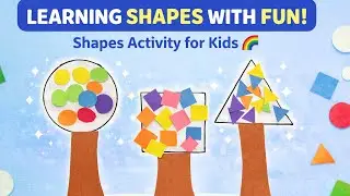 Shape Sticking Fun! ✨ Triangle, Circle, Square Activity for Kids | #Craft #creativekids #kidscrafts