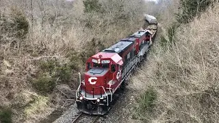 Last Train Of Year Goes Under Me, Short Line Railway Grain Train Cincinnati Eastern Railroad,