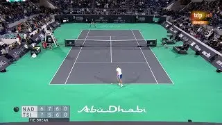 NADAL vs TSITSIPAS - Tie break &uacute;ltimo set + entrega trofeos Torneo exhibici&oacute;n Abu Dhabi 2019 (1080p)