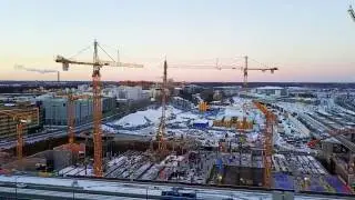Pasila - Tripla - construction site from drone