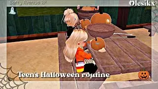 //Teen's Halloween routine- Хэллоуинская рутина подростка🕷🟠//Roblox Berry Avenue RP🏡//by Olesikx💓//