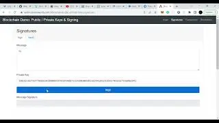 Blockchain Demo  Public   Private Keys & Signing