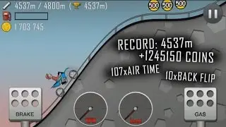 Hill Climb Racing +1245000 Coins within 4537m Record in Highway