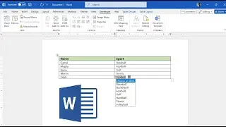 Microsoft Word | Insert Table & Fill Data from Dropdown List 💻 Step by Step