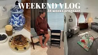 PREGNANT WEEKEND VLOG | postpartum cart set up, hospital bag list + more nursery updates!