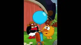 Пин и Лосяш надувают шарик азотом #animation #смешарики #cartoon #лосяш #пин #шарик