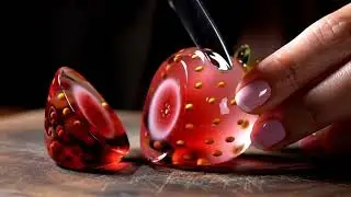 Glass Strawberry Cutting ASMR