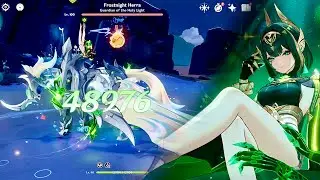 Nefer Gameplay Against Frostnight Herra | Dendro Team (Lauma, Aino, Kuki) | Genshin Impact 6.1