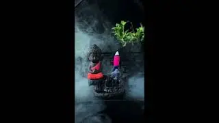 ZENMA Incense Burner, Ceramic Small Buddha Backflow Design, Suitable for Home, Hotel, Office.