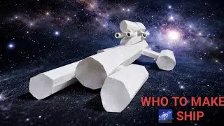 Art and craft paper space ship at home 