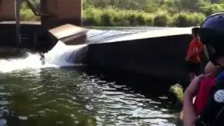 Callam shooting his first weir
