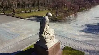 BERLIN - Sowjet War Memorial Treptow, Treptower Park  Drone 4K