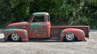 SOLD 1950 CHEVY 3100 5 WINDOW SHORT BED TRUCK 402 BIG BLOCK SLAMMED BAGGED @gatewayautosource