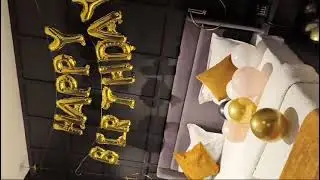 Surprise birthday decorations from the room decoration mini decor#youtube #balloonsdecoration #love