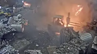 Crazy Forklift Scrap Metal Accident