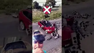 Which cars will stop before the cinder block wall? #automobile #beamnng #beamngdrive #gaming #gta