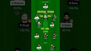 2cr win Csk vs Kkr Dream team #dream11 #ipl #my11circle #csk #kkr #fantasy #2crwin