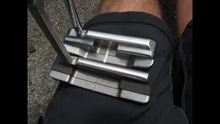 Refinishing Top line of odyssey golf putter  removing dings DIY Satin Finish Scotch Brite pad