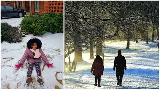First Snow In This Year 2020 Cambridge, England || Relaxing Snowfall