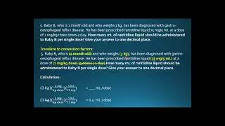 Ep 95 Pre-Reg Practice Question 5 Conversion Factor Pharmacology Calculations