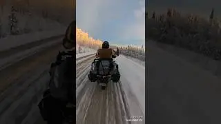 Adventure riding on a Kawasaki KLR650 during winter. #dualsport #adventurebike