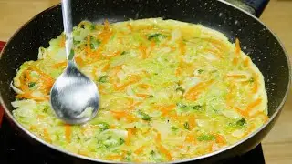 Cabbage with eggs tastes better than meat! Easy, quick and delicious lunch recipe