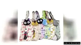 Anime Cartoon Foldable Shopping Bags Thick Nylon Large Tote Reusable Polyester Portable Shoulder Wom