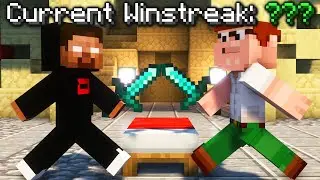 Винстрик сражается с потами... (Hypixel Bedwars)