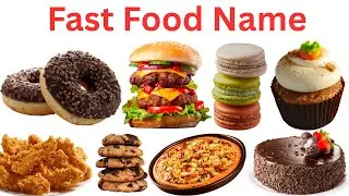 Fast Food Name in English For Kids  | kids   Learning Video | Gold kids party