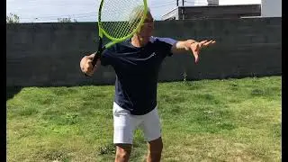 The forehand swing &mdash; drop the racket head into the slot and through contact 