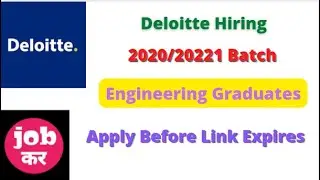 Deloitte Hiring || Cloud Analyst || 2020/2021 Batch || Apply Now