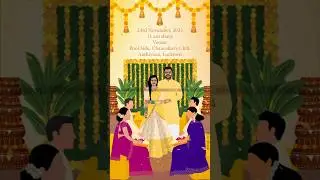Traditional Haldi Invitation Video | Caricature Haldi Function Invite | WhatsApp Invitation