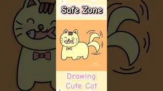 Safe Zone:Cute yellow cat eat fish #drawing #healingdrawing #chibistyle #cutecat #arttherapy #doodle