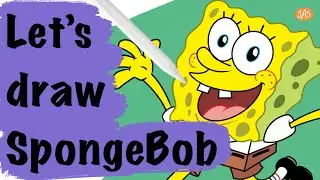 Drawing SpongeBob by Jenu&rsquo;s Art Studio #spongebob #art #artist #jas#cartoon #wickramadara