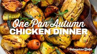 One Pan Autumn Chicken Dinner (Air Fryer or Oven)  | Supergolden Bakes