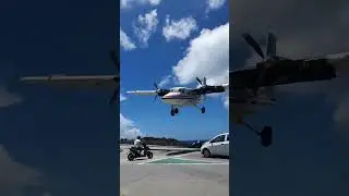 PJ-WIU - De Havilland DHC-6-300 Twin Otter - Winair low landing in Saint Barth&eacute;lemy Airport