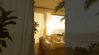 Malibu Coastal Living Room Tour 🌊 Golden Hour + Relaxing Plant Aesthetic  #relax #eleganthomes