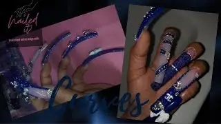 Extra AF Long #Curved #Acrylic nails | PLUS #Trendy BELT NAIL art #tutorial