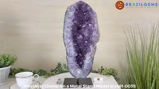 Model # 4491-0035 Amethyst Cluster on a Stand by BrazilGems.com 🏷 FOR SALE🛍🛒Shop Now 