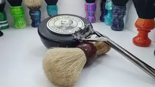 Headshave featuring Captain Fawcett's Shave soap, GrayDog Brush and The Leaf Razor!
